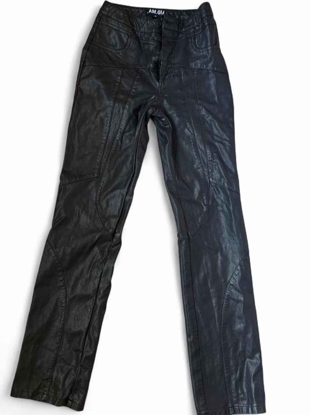I.AM.GIA Black Faux Leather Straight Leg Jeans